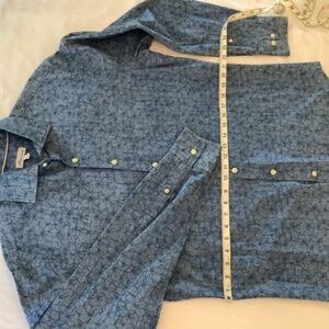 Peter Millar, Never Worn, LS Blue Print Shirt, Size M Classic Fit